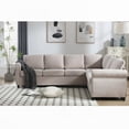 thumbnail image 6 of Modern L-Shaped Sleeper Sofa 104'' in Beige with Solid Wood Frame, 6 of 21