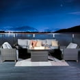 thumbnail image 2 of Grand Patio Fire Pit Patio Set,  Wicker Furniture Sectional Sofa with Fire Pit Table, 6 Seats(7 PCS, Gray), 2 of 7