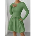 thumbnail image 6 of PRETTYGARDEN Fall Dresses for Women Casual Long Sleeve Bubble Cute Crew Neck A Line Mini Short Dress with Pockets, 6 of 7