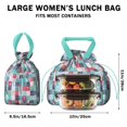 thumbnail image 5 of Boho Bohemia Flower Drawstring Lunch Bag Women - Drawstring Lunch Bag Insulated for Work Office - Stain-Resistant Large Lunchbags for Women with Multi-Pockets, 5 of 6