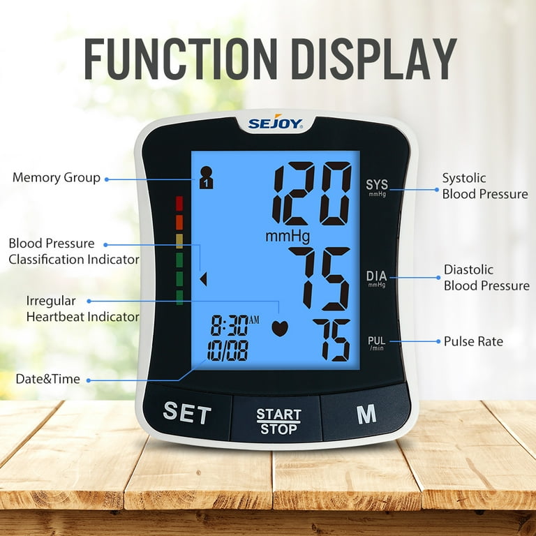 Digital Automatic Blood Pressure Talking Alarm Monitor, Adult