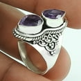 thumbnail image 4 of Handmade 925 Silver Jewelry For Women, Natural Amethyst Bohemian Ring, Purple Stone Faceted Pear Shape Ring, Stacking Ring, Designer Band Ring, February Birthstone, Silver Oxidized Ring Size 7, 4 of 5