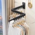 thumbnail image 1 of Tendedero de Ropa Plegable Pared, Capacidad de Carga 35KG, Tendedero Retráctil Pared, Estante de Ropa Extensible de 120cm y 18 Ganchos Ajustable 360° para Tendederos Interiores para Piso, Apartamento, 1 of 7
