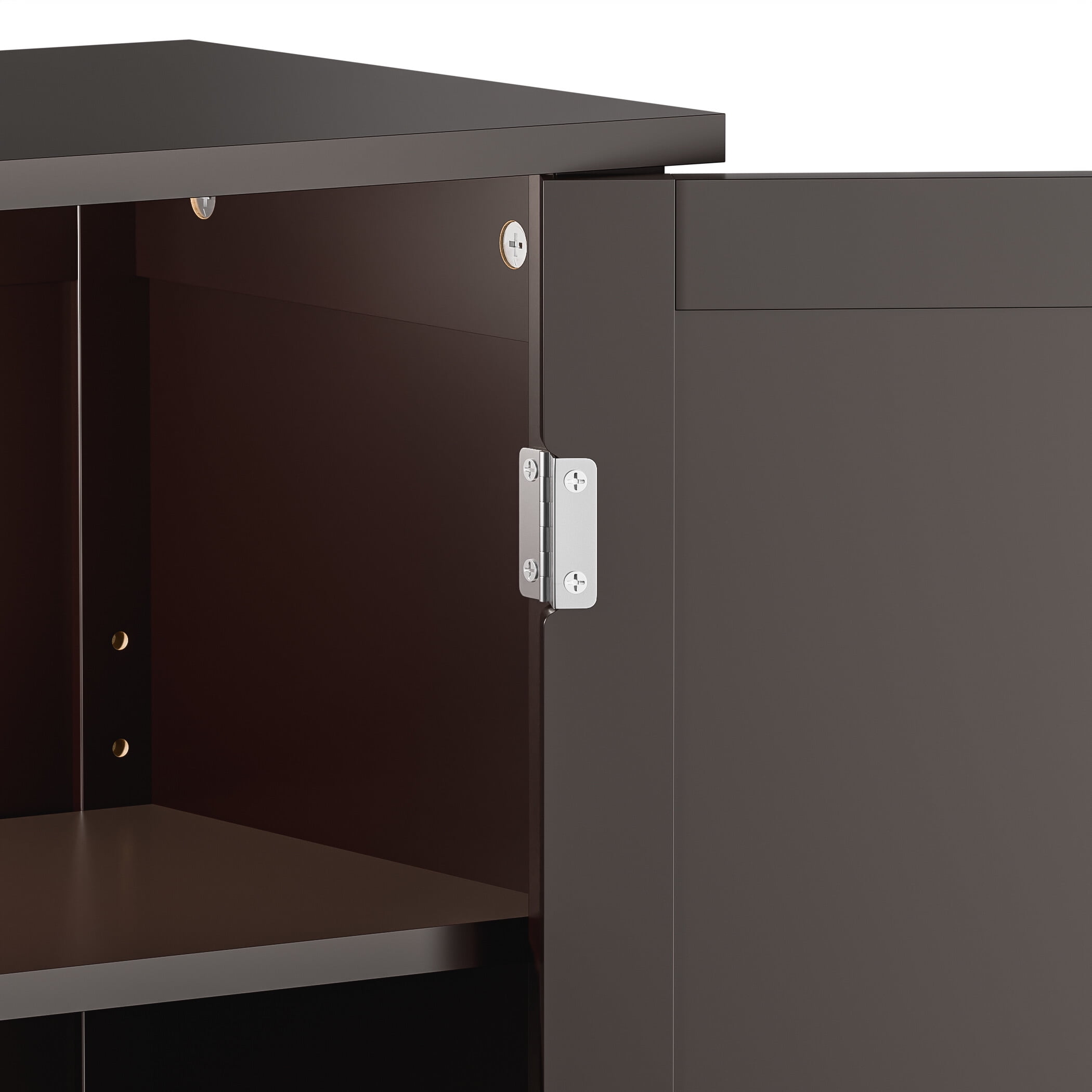 ZENY Bathroom Freestanding Cabinet Storage, Brown, 11.8''