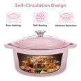 thumbnail image 5 of 6 Quart Enameled Dutch Oven Pot with Lid, Cast Iron Dutch Oven with Dual Handles for Bread Baking, Cooking, Non-stick Enamel Coated Cookware, Pink, 5 of 9
