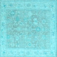 thumbnail image 1 of Ahgly Company Indoor Square Abstract Light Blue Modern Area Rugs, 5' Square, 1 of 4