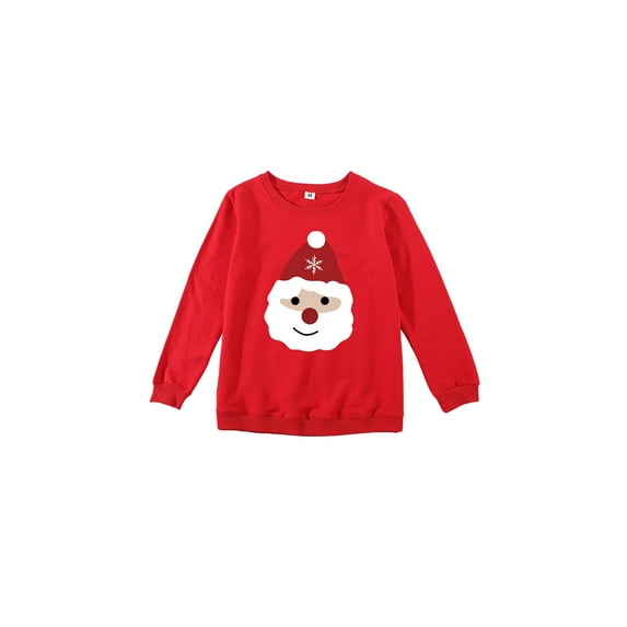 Seyurigaoka Family Matching Christmas Sweater, Fashion Long Sleeves Elk/Santa Motif Pullover