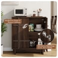thumbnail image 6 of Aufeile 30" Modern Slatted Sideboard, Farmhouse Buffet Cabinet with Adjustable Shelves, Accent Storage Credenza for Dining Room, Walnut, 6 of 9