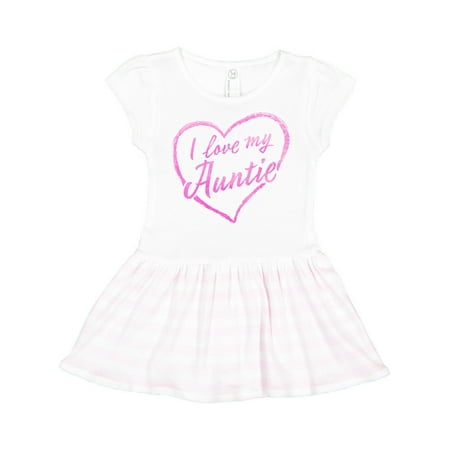 

Inktastic I Love My Auntie in Pink Chalk Heart Gift Toddler Girl Dress