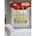 thumbnail image 5 of Red Circle Valances for Windows, Rod Pocket Kitchen Valance Curtains - Soft & Washable Small Window Treatment for Living Room, Bathroom, Geometri Stripe Lines Abstract Art 54x18inch, 1 Panel, 5 of 9