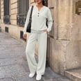thumbnail image 6 of Evdexr Women's Lounge Sets 2 Piece Long Sleeve Henley Shirts & Sweatpants Outfits 2026 Fall Casual Vacation Sets Baggy Solid Loungewear with Pocket M, 6 of 6