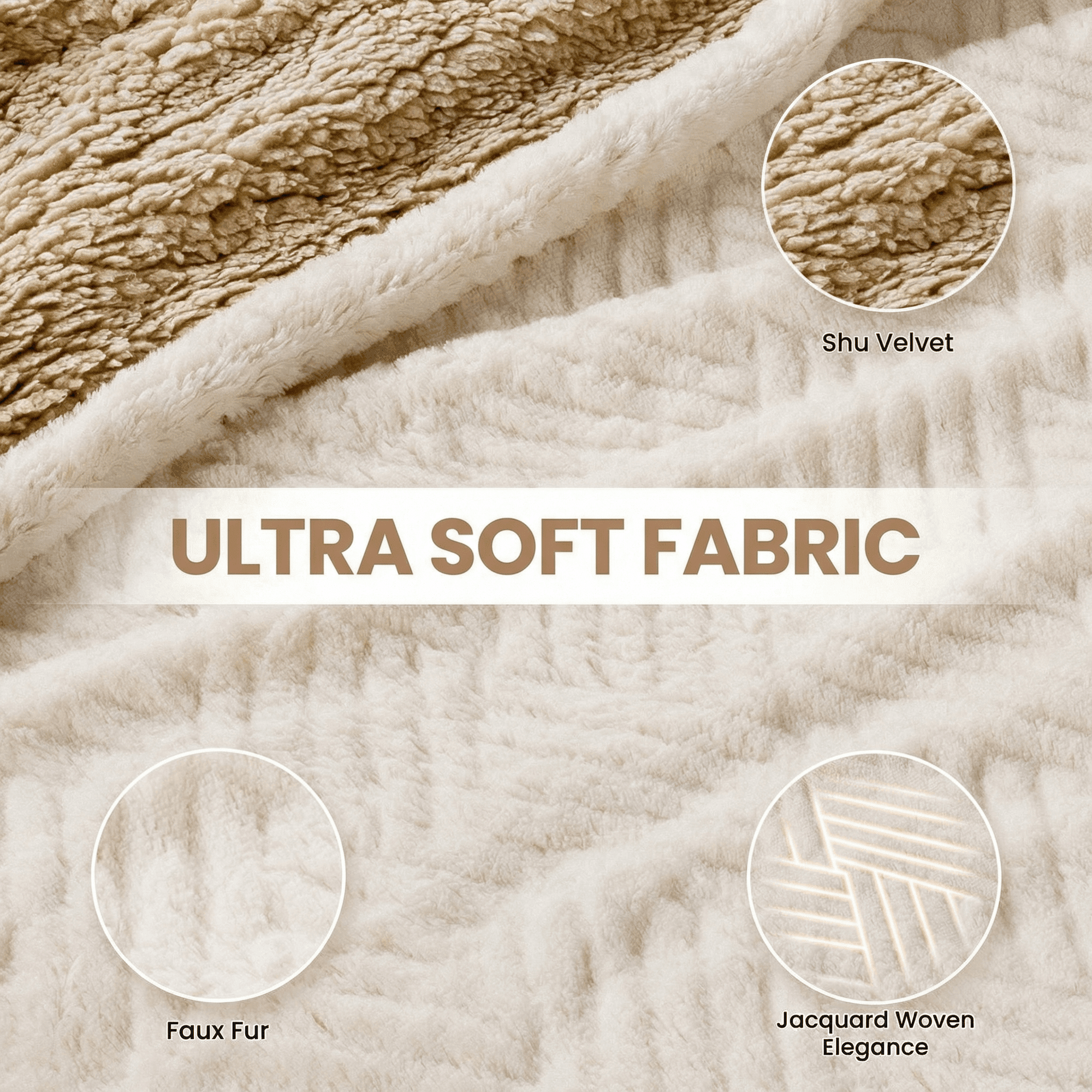 MARNUR Heated Blanket Extra-Large Electric Throw, White Jacquard Faux Fur and Sherpa, Machine Washable Heated Throw Blanket, 4H Timer & 10 Heat Levels, for Home, Sofa, Office, 50"x 72"