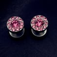 thumbnail image 2 of Faux CZ Center with CZ Surround Plug (Pink Surround (1) Piece), 2 of 2