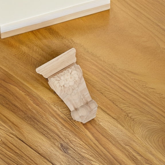 LABSERRON 1Set Traditional Carved Corbels European Style Wood for Corners 5.89X3.14X1.97In