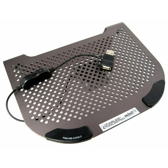Cables Unlimted FANNBCOOL3 MiniFit Slate Grey Metal Netbook Cooler with Fan