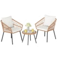 thumbnail image 2 of Costway 3 Piece Patio Bistro Set with Heavy Duty Metal Frame for Balcony Garden & Poolside, 2 of 10