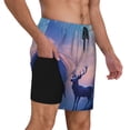 thumbnail image 2 of Daiia Night Sky Elk Mens Swim Trunks Swim Shorts Quick Dry Swim Shorts with Mesh Lining Pockets-XX-Large, 2 of 9