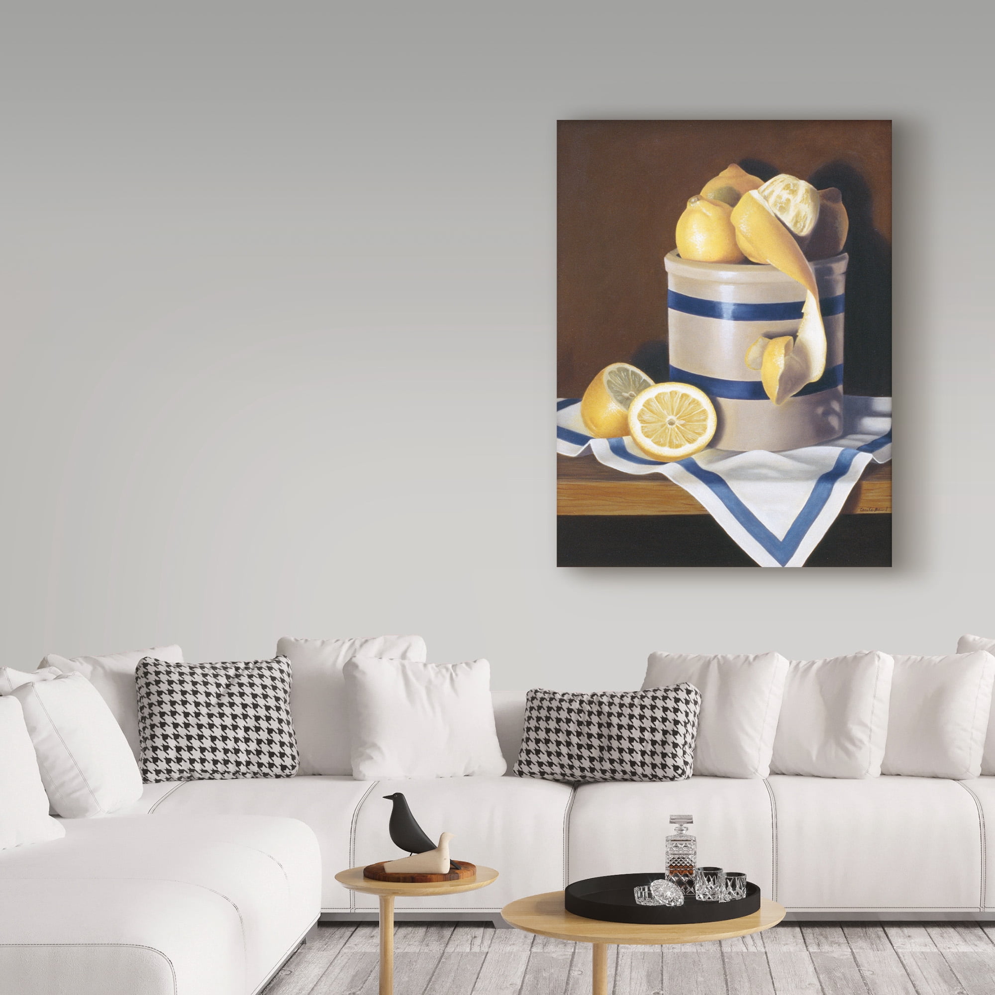 Trademark Fine Art 'Blue Striped Lemons' Canvas Art by Cecile Baird
