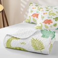 thumbnail image 4 of Homewish Cute Cartoon Dino Twin Quilt Set,Kawaii Plants Twin Coverlet Set,White,2pcs, 4 of 7