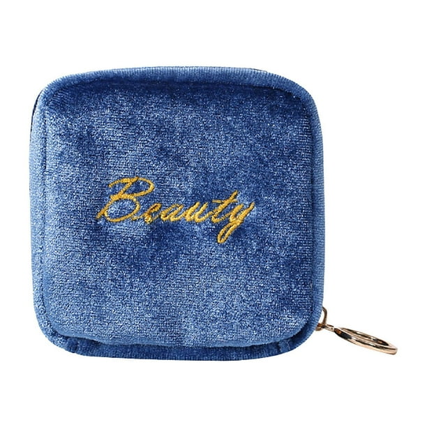 Mini bolsa de muñecera para pintalabios y cosméticos • Pequeña bolsa de viaje • cierre con cremallera • Opciones de color negro/azul • Organizador de artículos de aseo y maquillaje