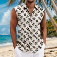 thumbnail image 2 of LTTVQM Hawaiian Shirts for Men 2026 Summer Beach Sleeveless Button Down Shirts Casual Loose Tropical Print Tee Vacation Clothes Vermilion 2XL, 2 of 6