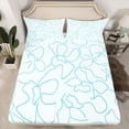 thumbnail image 2 of jejeloiu Modern Geometric Stripe Queen Sheet Sets,Blue Line Floral Bed Set For Girls Kids 4-Piece, 2 of 7