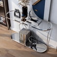 thumbnail image 6 of Furniture of America Ollis 1-Shelf Glass Top and Metal Chrome Sofa Table, 6 of 7