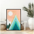 thumbnail image 2 of PixonSign Framed Wall Art Print Set Abstract Teal & Gold Mountain Peak Geometric Wilderness Digital Art Modern Art Farmhouse/Country Multicolor Boho Decor for Living Room, Bedroom - 24"x36" Black, 2 of 5