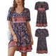 thumbnail image 1 of SAYOO Vestido de cintura alta con cuello en V y estampado de flores para mujer SAYOO  Moda, 1 of 10