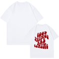 thumbnail image 4 of White Women's Short Sleeve T-shirt, Good Things Are Coming Women'S Letter Printed Shirt Short Sleeve Round Neck T Shirt Fashion Top Lightweight Soft Casual Summer Clothing Clothes,Women's Short sleeve, 4 of 4