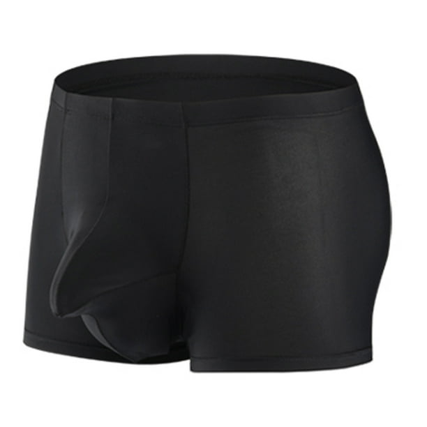 Men's Underwear Ice Silk Leg Boxer Brief Underpants Low Rise Sexy See ...