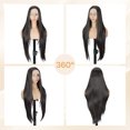 thumbnail image 6 of QUEENTAS 28 Inch Straight Lace Front Wig 13x3 Synthetic Glueless Wig for Women Pre Plucked Natural Hairline Heat Resistant Silky Smooth Dark Brown Daily Wear, 6 of 9