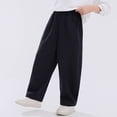 thumbnail image 6 of Hiijoy Boys Casual Sweatpants Kids Loose Elastic Waist Pants Straight Pockets Trousers, 6 of 8