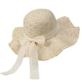 thumbnail image 2 of Noric Women Summer Sun Hat Wide Brim Floppy Hat with Lace Bow Ruffle Edge UV Protection Beach Vacation Hats, 2 of 5