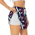 thumbnail image 2 of Haiem Patriotic Star Women's 2 in 1 Running Shorts - Lightweight Athletic Workout Gym Yoga Breathable Sports Shorts Liner with Phone Pockets-XX-Large, 2 of 9