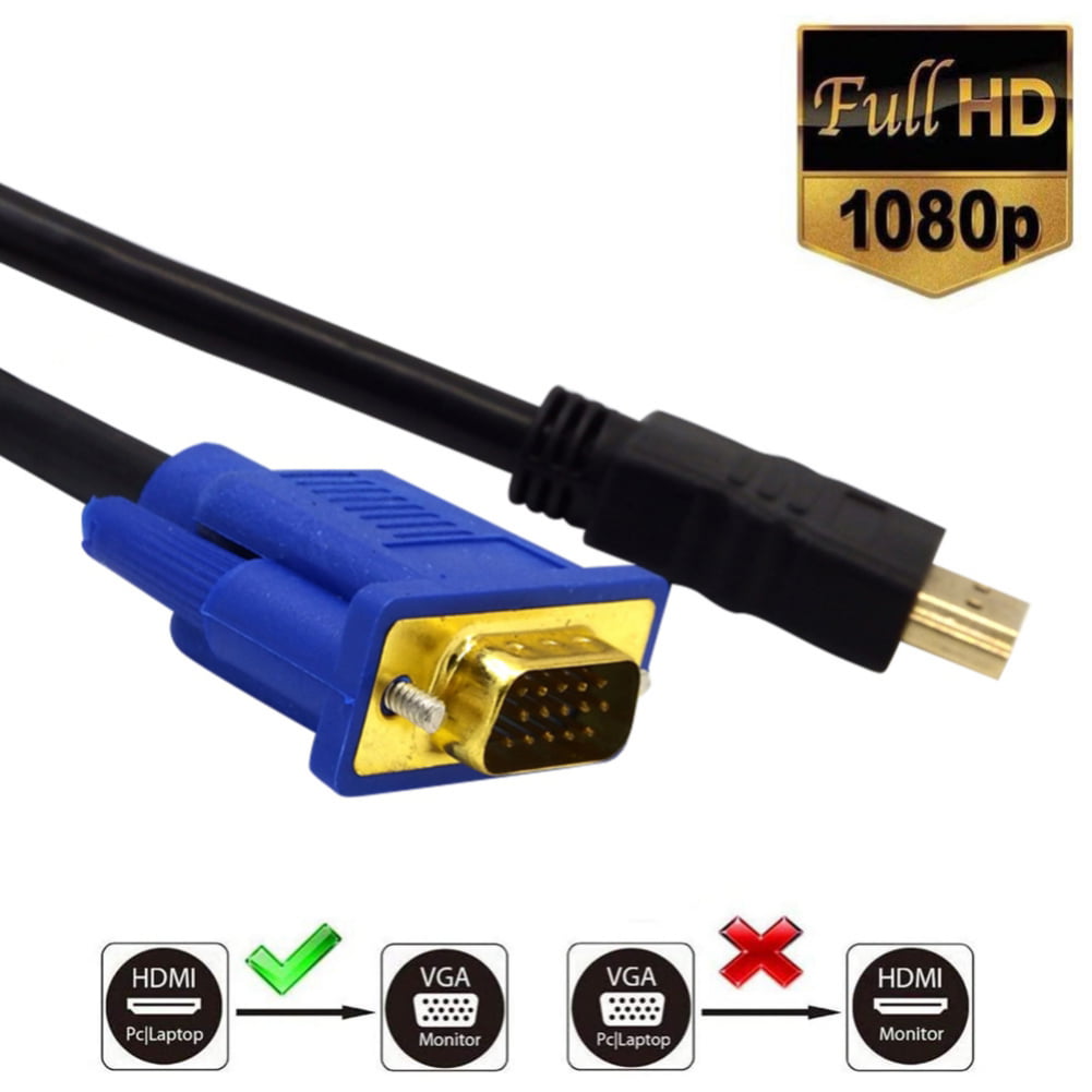 HDMI auf zu VGA Kabel 1,8m Video HDMI Kabel Adapter für HD 1080P TV Monitor 