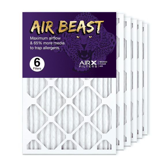 AIRx Filters 16x25x1 Air Filter MERV 11 Pleated HVAC AC Furnace Air Filter, Air Beast 6-Pack Made in the USA