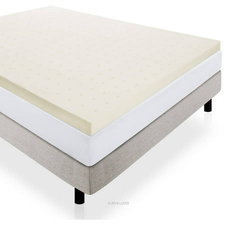 Lucid 3" Plush Ventilated Memory Foam Mattress Topper ...