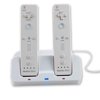 AGPtek Charging Station with LED lights Rechargeable Battery & USB Cable for Nintendo Wii Remote Control (White)