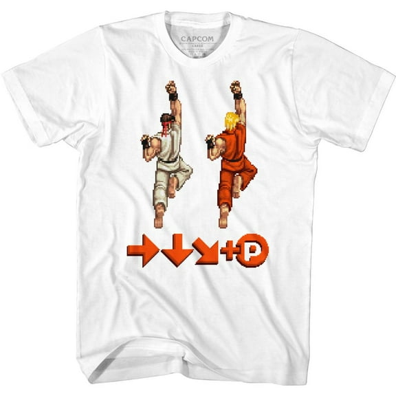 Street Fighter Sprite Punch White Adult T-Shirt