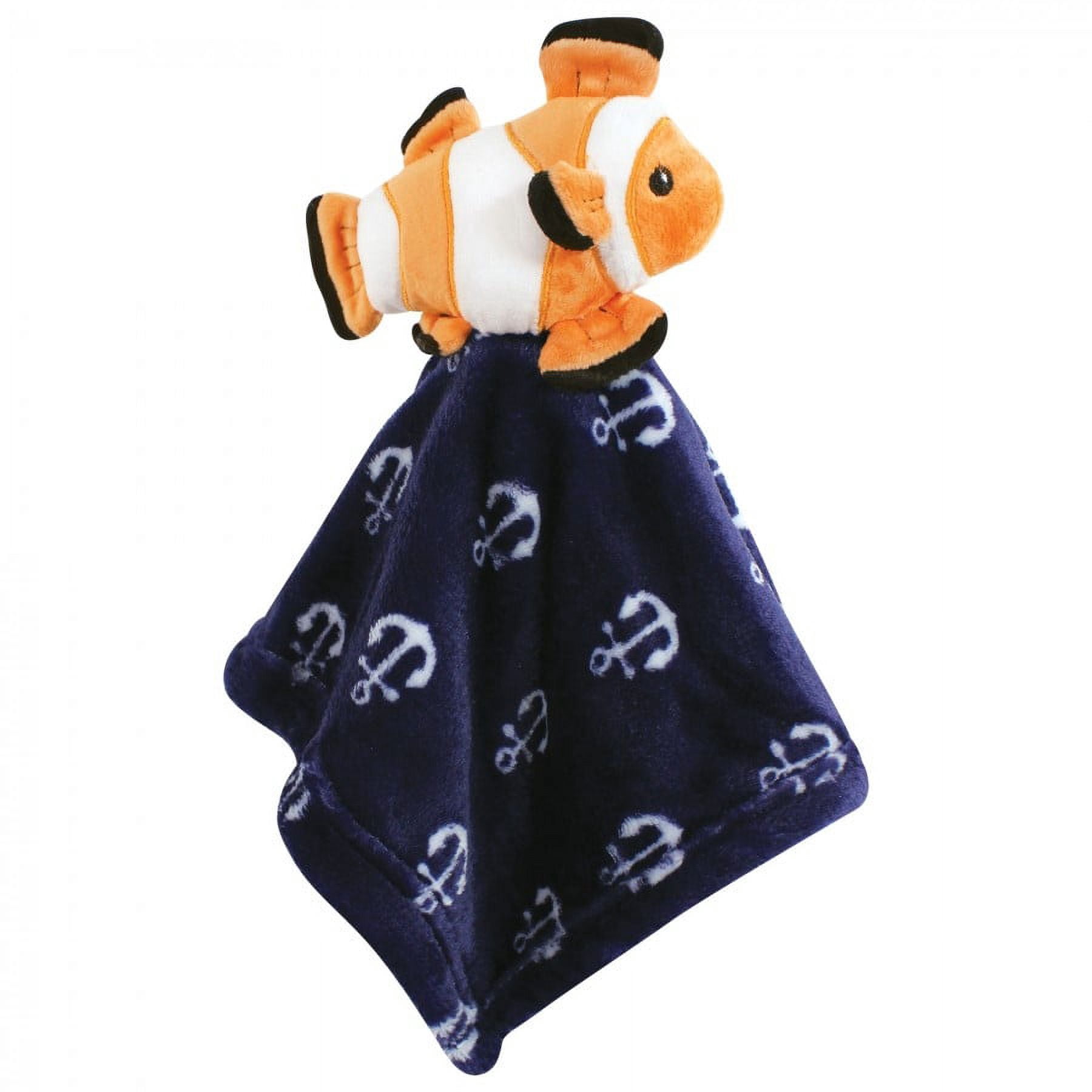 Hudson Baby Infant Boy Plush Blanket with Security Blanket, Clownfish, One Size