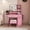 Pink1 L, variant on Wohh Makeup Vanity Desk with Lighted Mirror & Stool Set, 3-Color Adjustable LED Dressing Table with Charging Station & Hair Dryer Holder, 2 Drawers & 5 Storage Shelves(Pink1 S)
