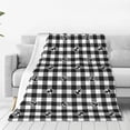 thumbnail image 1 of Fotbe Anchor Black Tartan Plaid Manta de Franela Acolchonada con Estampado, Súper Suave y Esponjosa, Extra Grande para Sofá, Cama, Uso Todo el Año-40"x30", 1 of 7