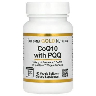 California Gold Nutrition CoQ10 with PQQ, Ubiquinone USP, Tapioca Veggie Softgel with Sunflower Lecithin, 100 mg, 60 Veggie Softgel