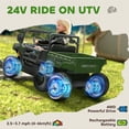 thumbnail image 3 of Qaba 24V Kids Ride On Truck with 6 Wheels, 4WD Electric Ride On Car with Dump Bed, Remote Control, Wheel Suspension for 3-8 Years, Green, 3 of 9