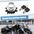 thumbnail image 2 of Unique Bargains 1 Set Round Key Ignition Switch Fit for Harley-Davidson Softail Road King 1993-2013 Silver Tone, 2 of 7
