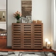 thumbnail image 4 of Xukmct Wooden Shoe Rack with 5 Inner Shelves, 2 Doors Shoe Storage Cabinet for Entryway, Hallway, Bedroom, Living Room, 4 of 10