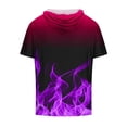 thumbnail image 4 of Qiopertar Liquidation à Moins de 5$ T-Shirt à Manches Courtes à Capuche Col Rond Impression Numérique pour Hommes en Liquidation, 4 of 4