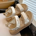 thumbnail image 6 of KPOPLK Toddler Girls Sandals Little Girl Summer Flat Sandal Baby Open Toe Outdoor Beach Holiday Dress Shoes(Khaki,8.5), 6 of 8