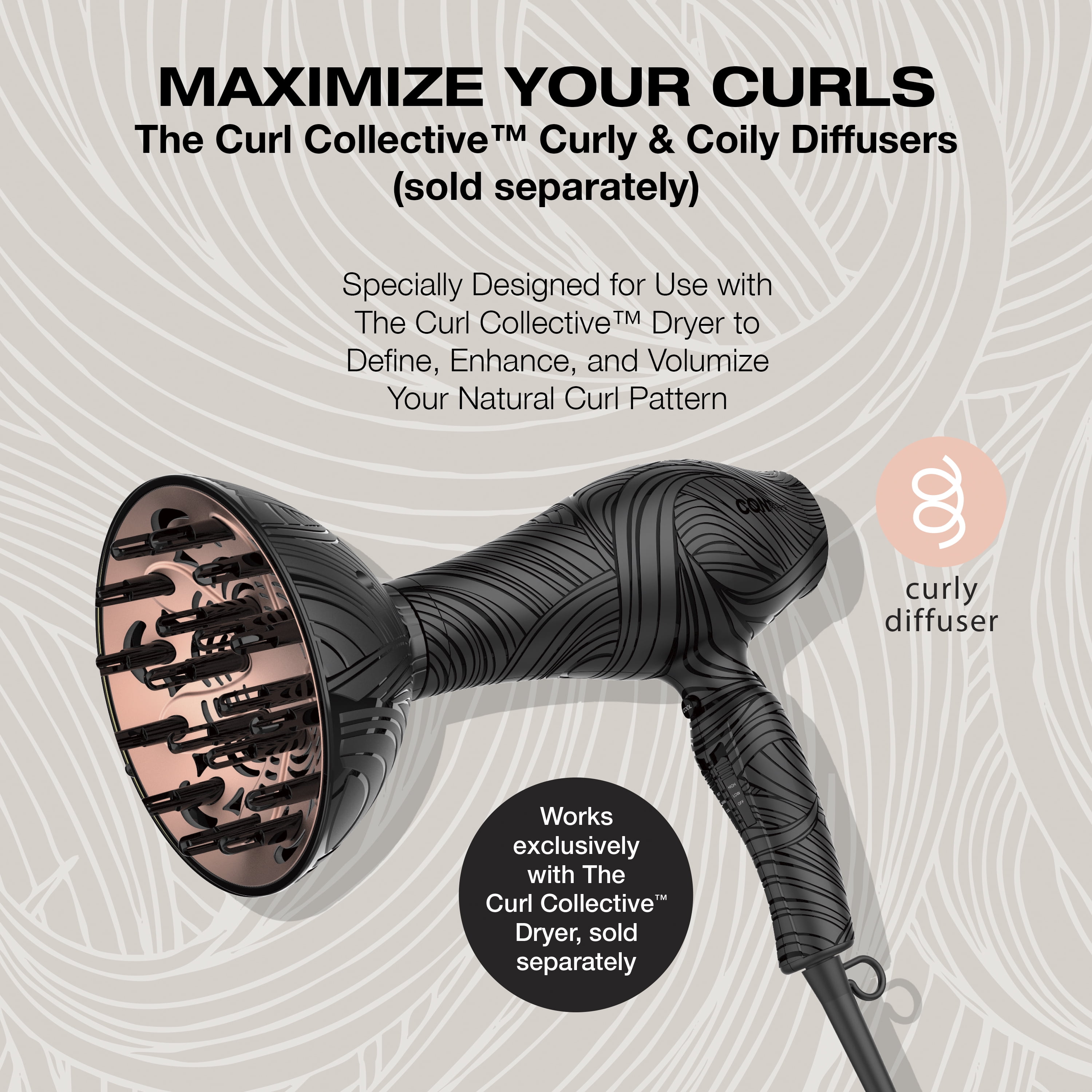 The Curl Collective ™ Curly Hair Diffuser, Curly Hair Diffuser
